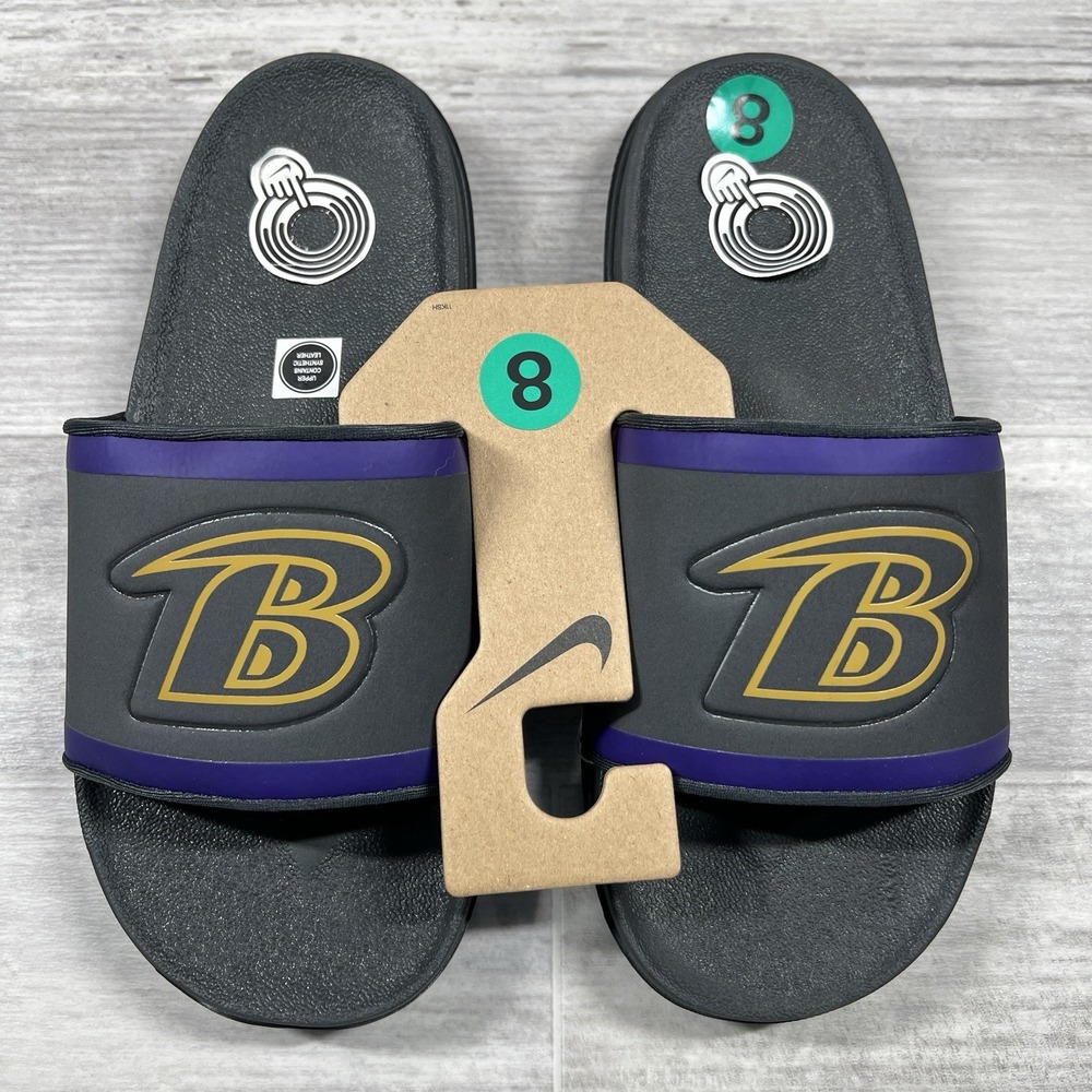 Nike Men's Size 8 Baltimore Ravens Slides Offcourt Slide Black/Purple DD0546-002